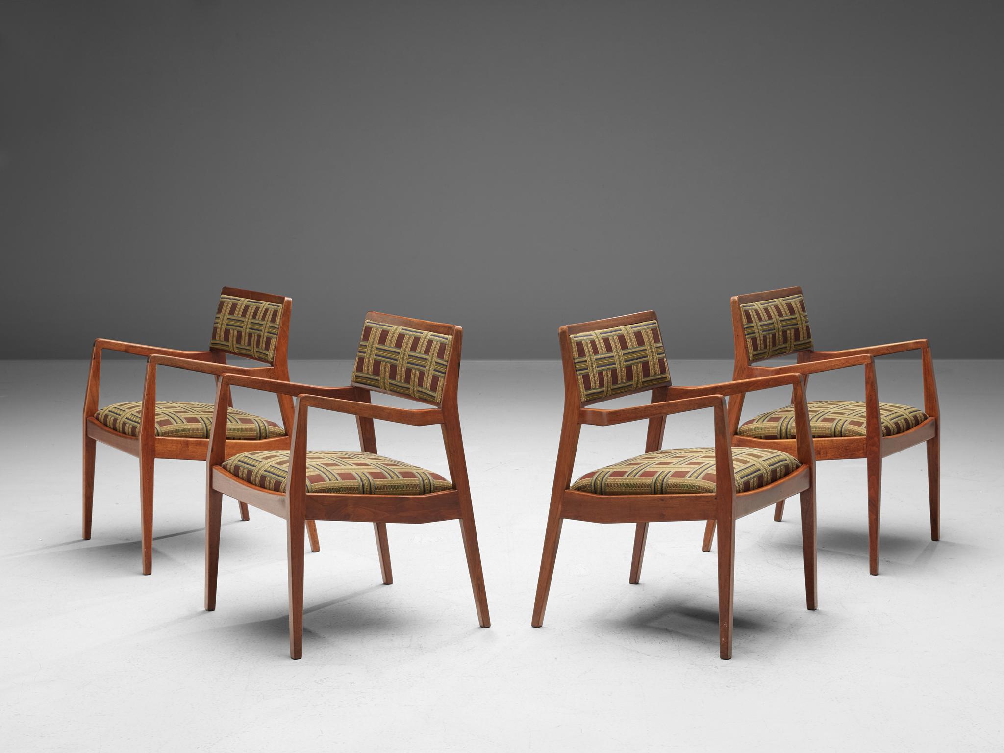 Jens Risom Set of Four 'Playboy' Dining Chairs in Walnut 2