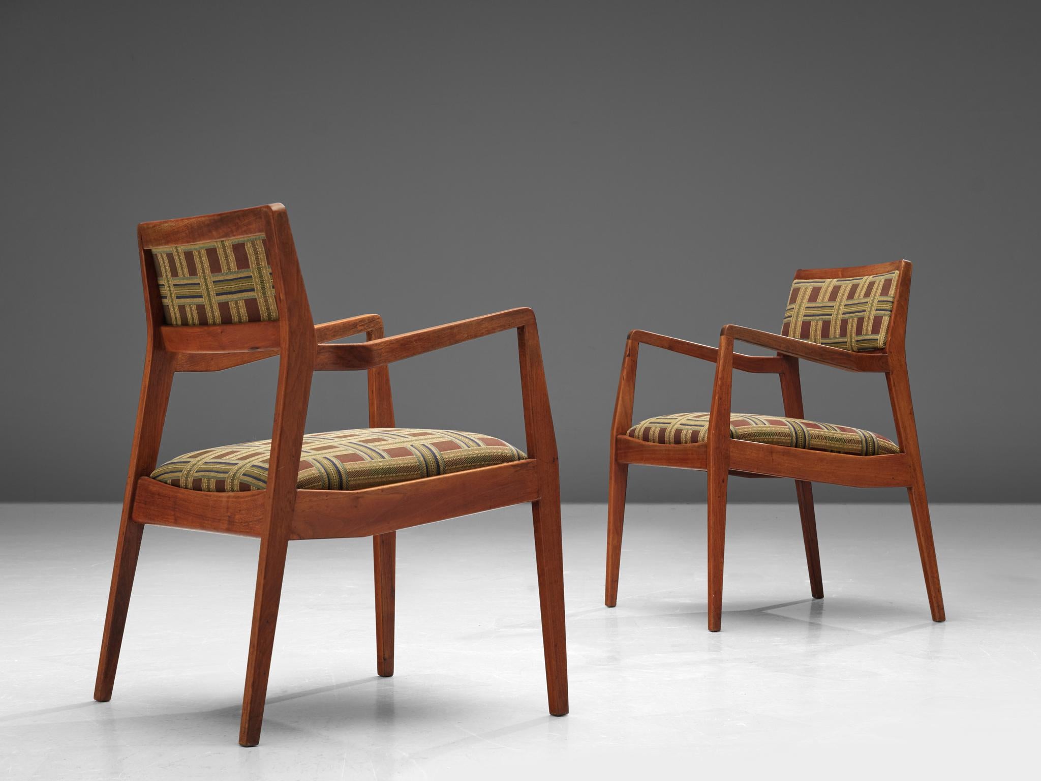 Mid-20th Century Jens Risom Set of Four 'Playboy' Dining Chairs in Walnut