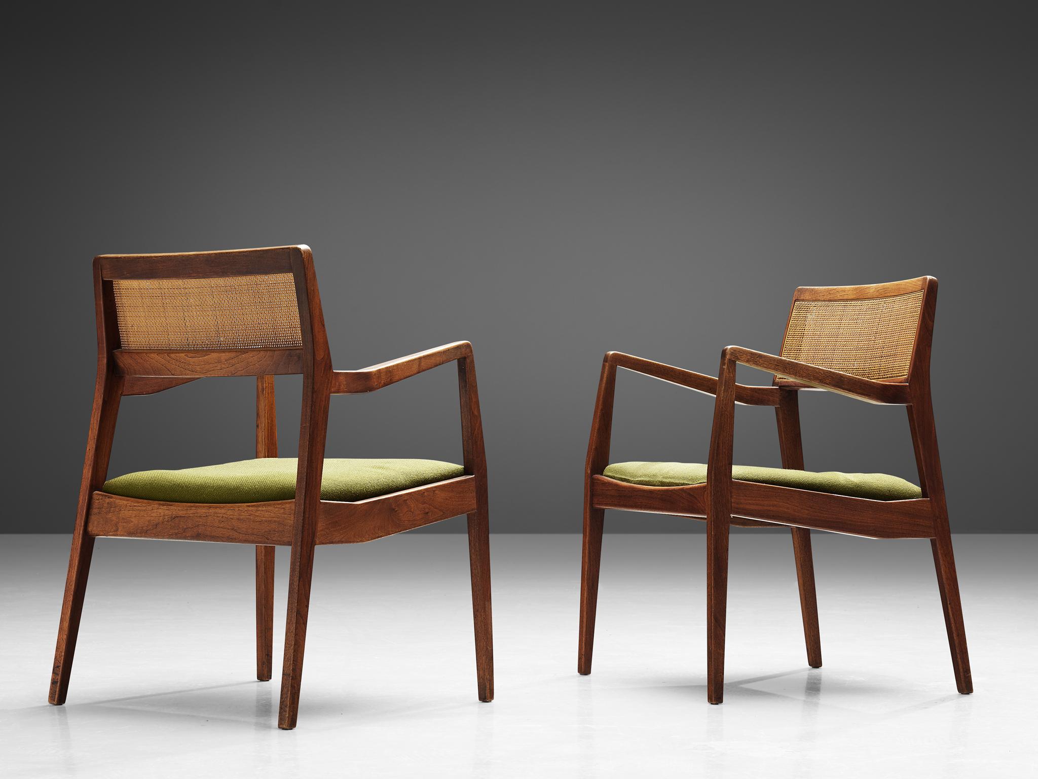 Mid-Century Modern Jens Risom Set of Six 'Playboy' Dining Chairs in Walnut