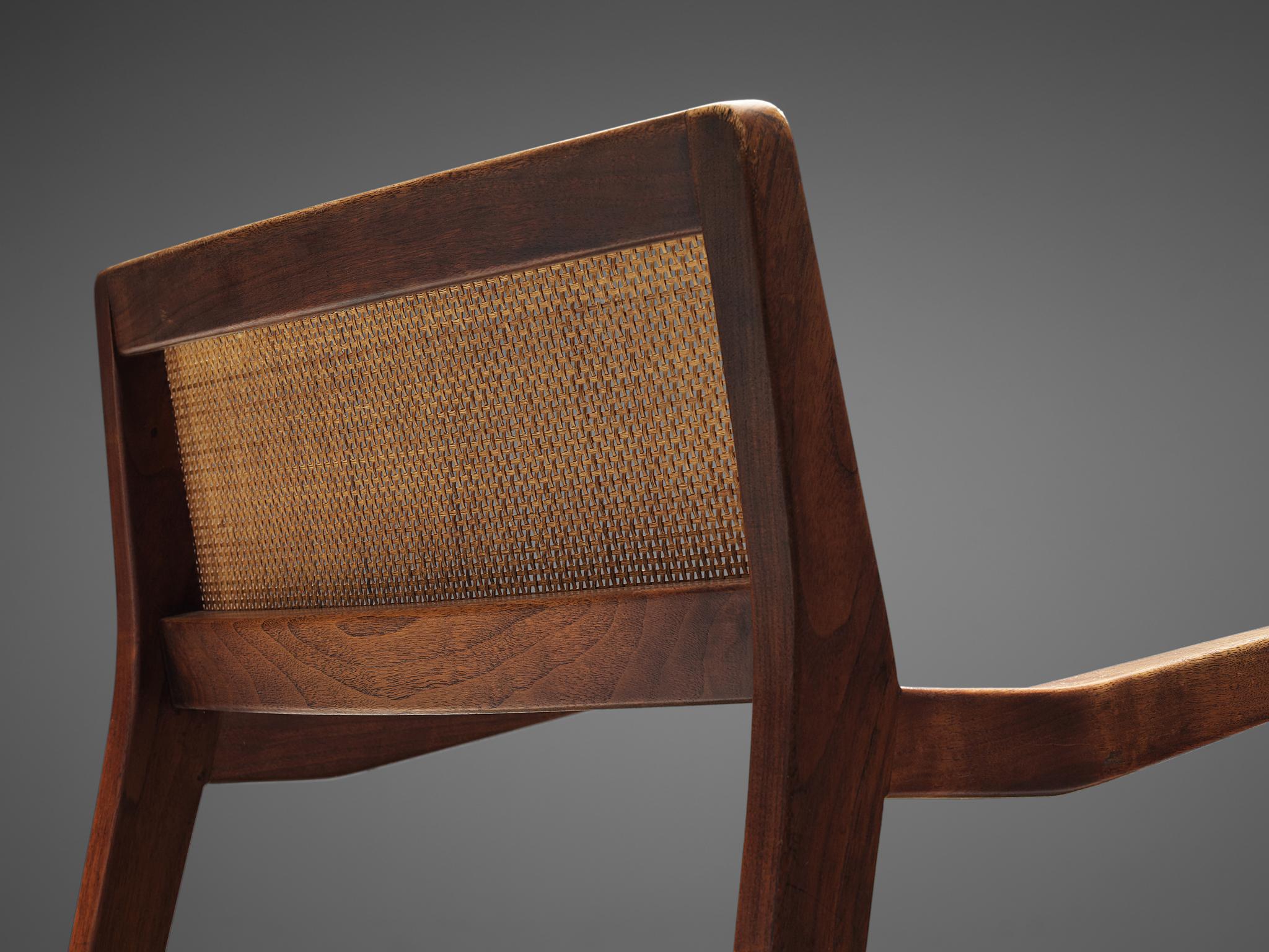 American Jens Risom Set of Six 'Playboy' Dining Chairs in Walnut