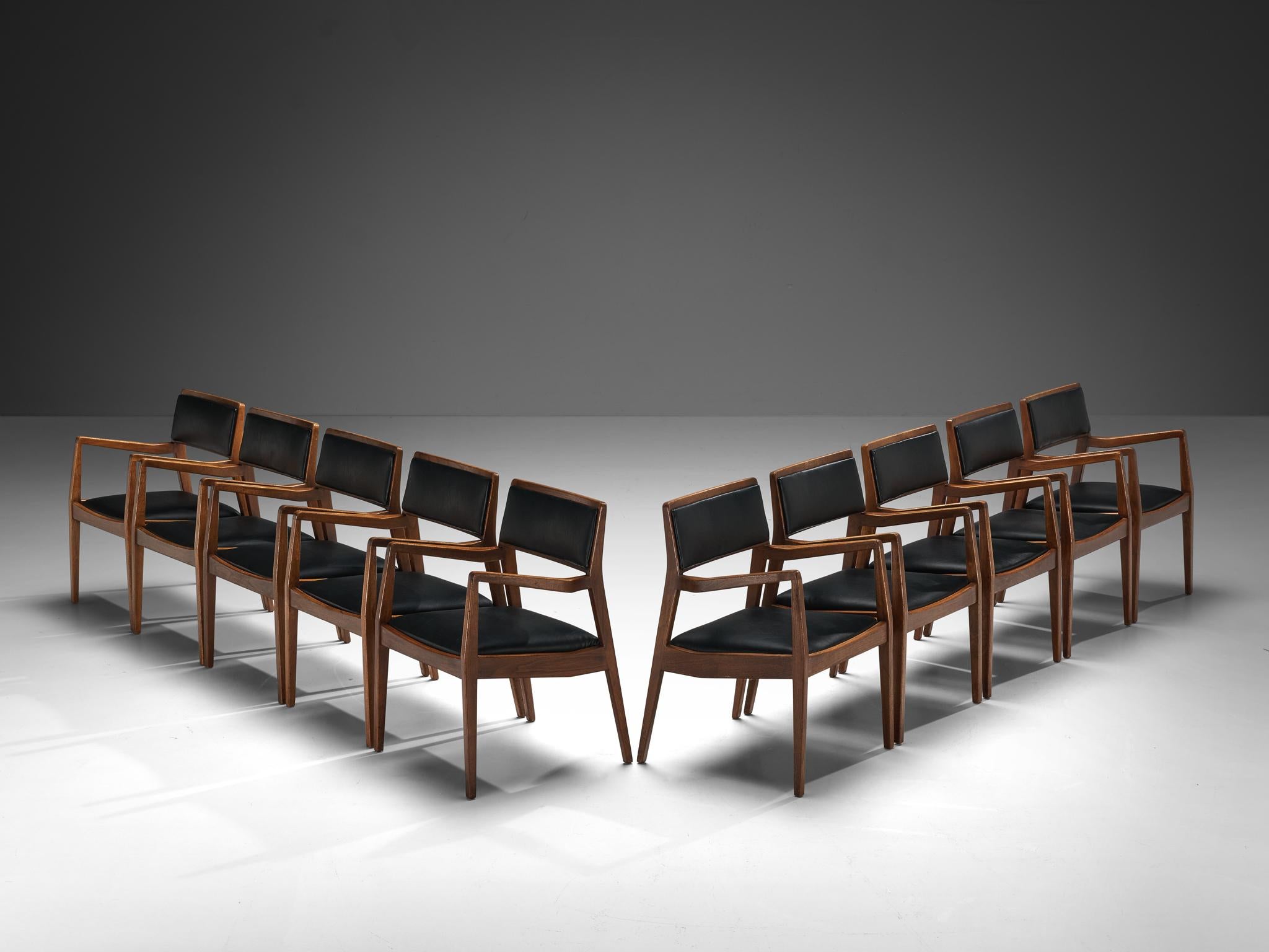Milieu du XXe siècle Jens Risom Ensemble de dix fauteuils 