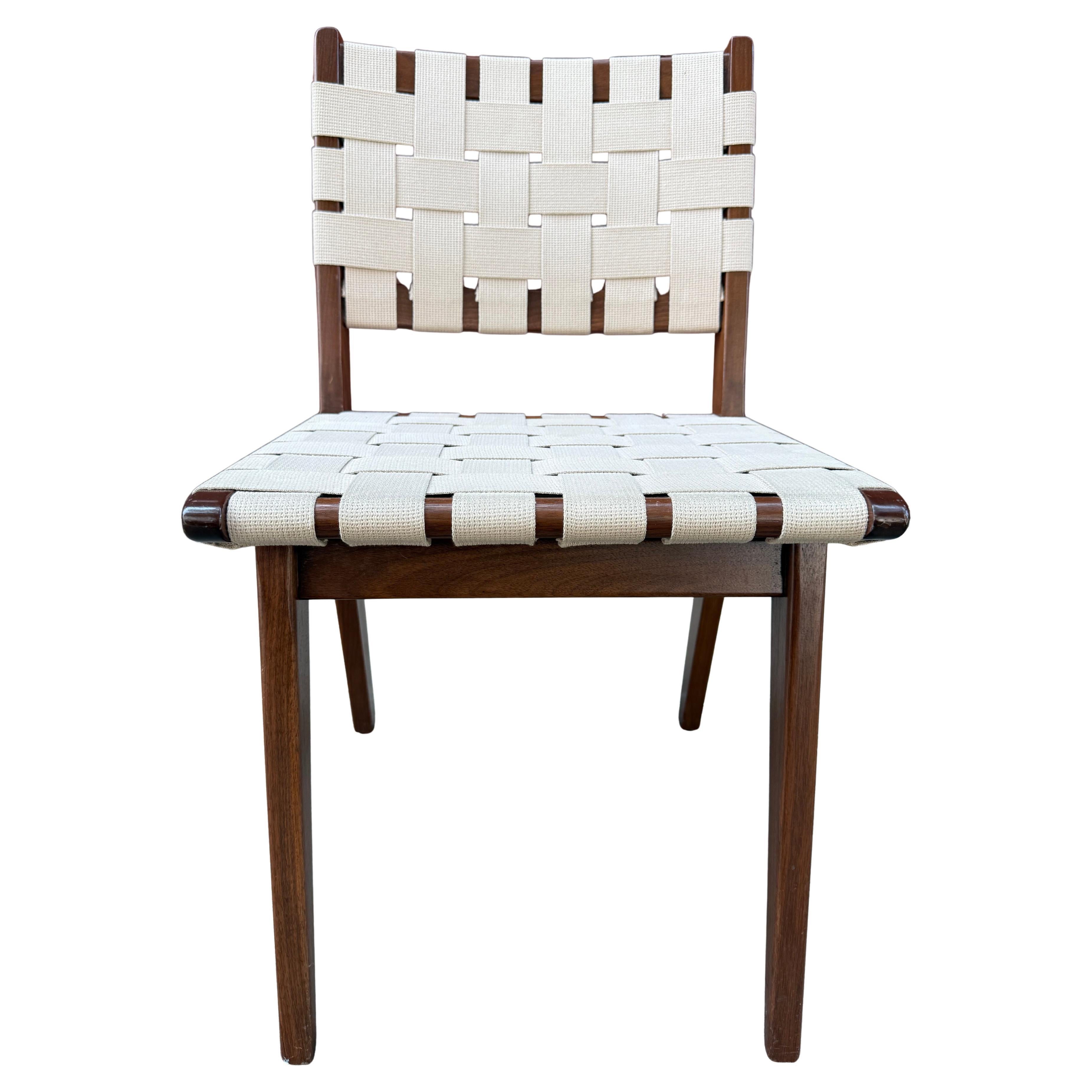 Cotton Jens Risom Side Chairs for Knoll (Two Available) For Sale