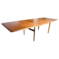 Jens Risom Signed Walnut Expandable Dining Room Boat Table