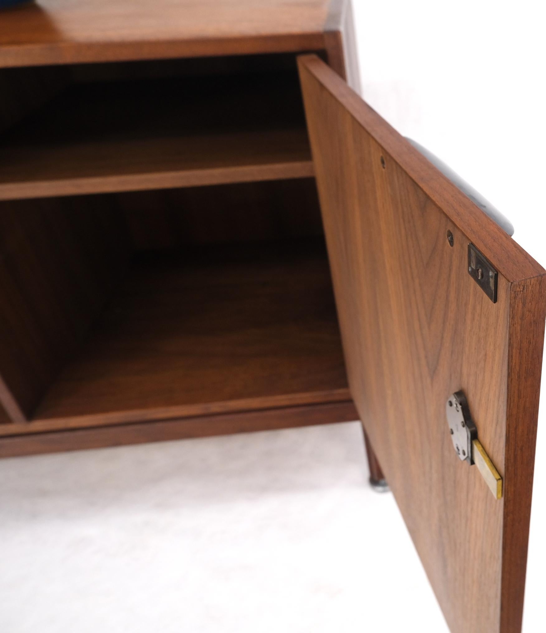 Oiled Jens Risom Small One Double Door Compartment Credenza Cabinet Adjustable Shelves
