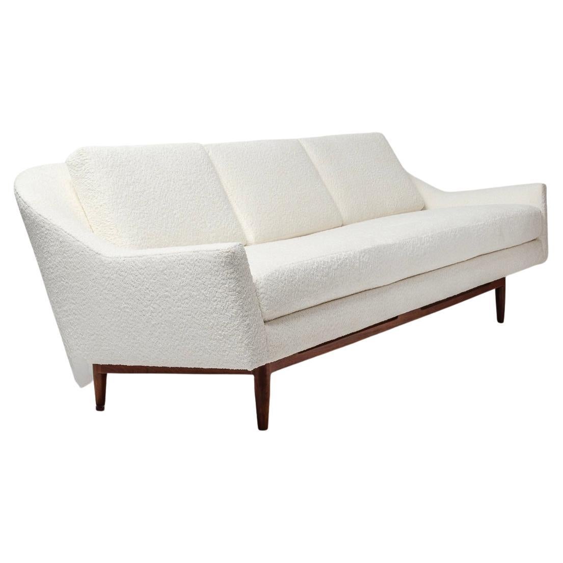 Jens Risom Sofa in Fresh Vanilla Boucle For Sale