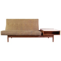Retro Jens Risom Sofa with Built in Storage Table