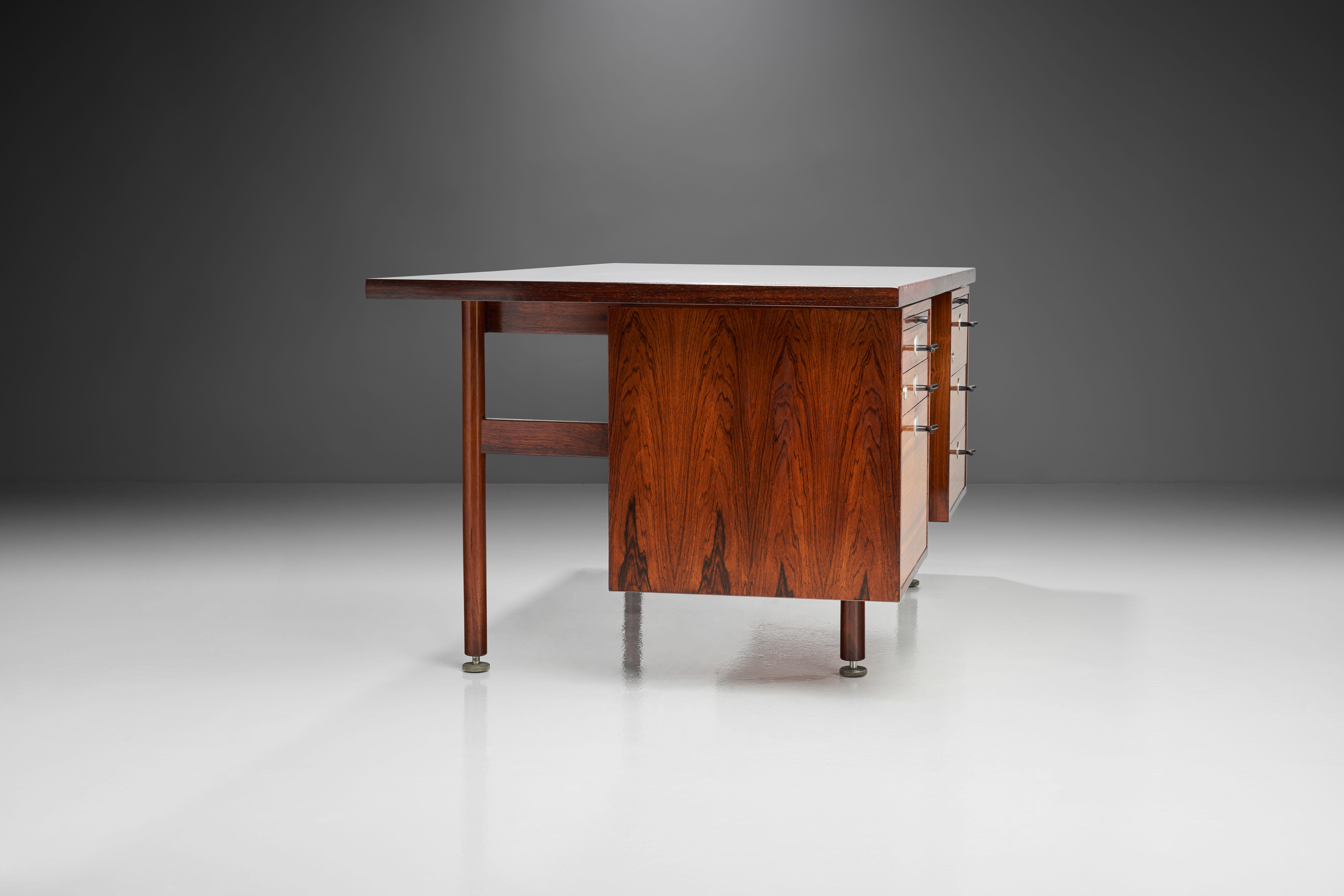 Danish Jens Risom Solid Wood Desk, Denmark, 1960s For Sale