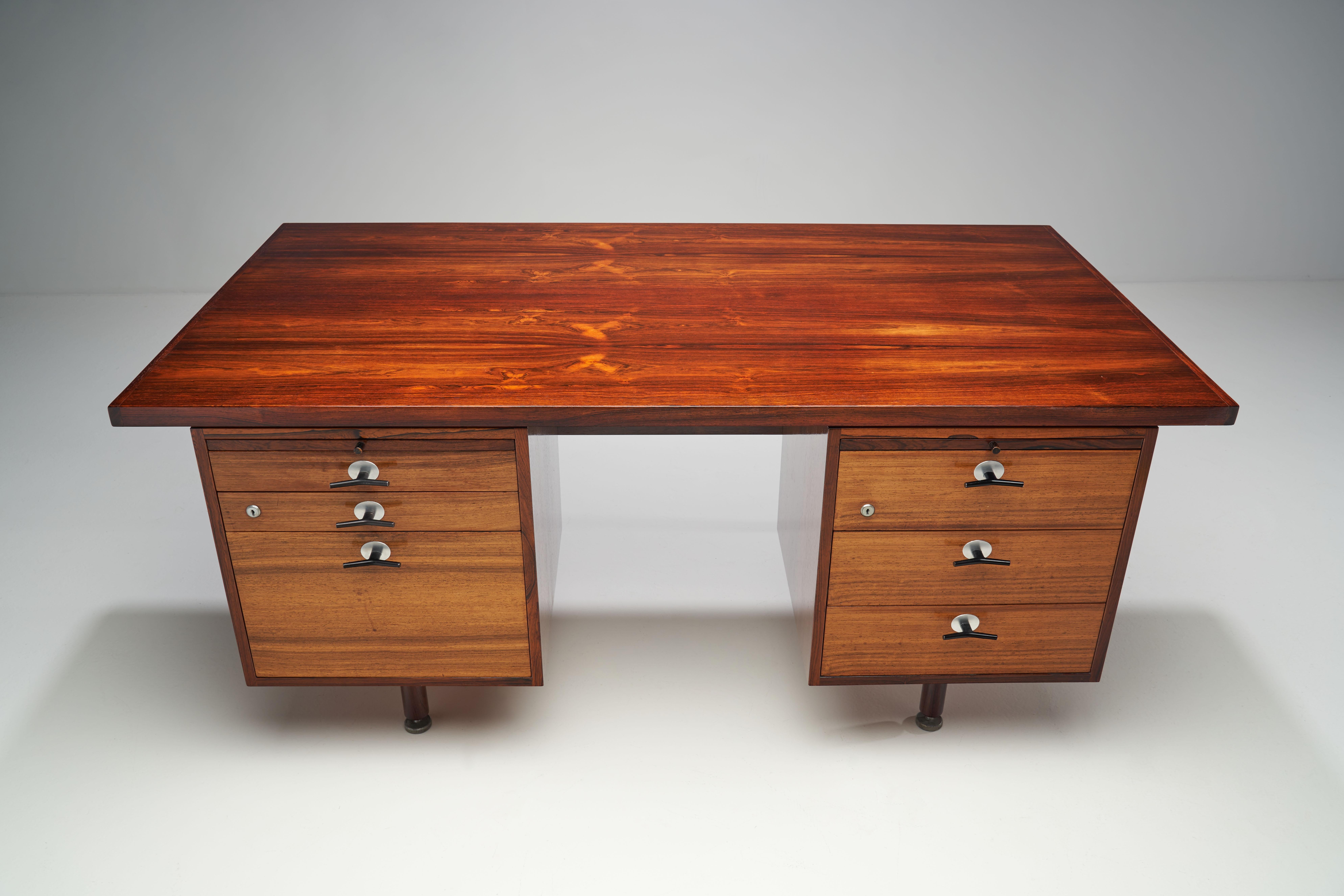 Mid-20th Century Jens Risom Solid Wood Desk, Denmark, 1960s For Sale