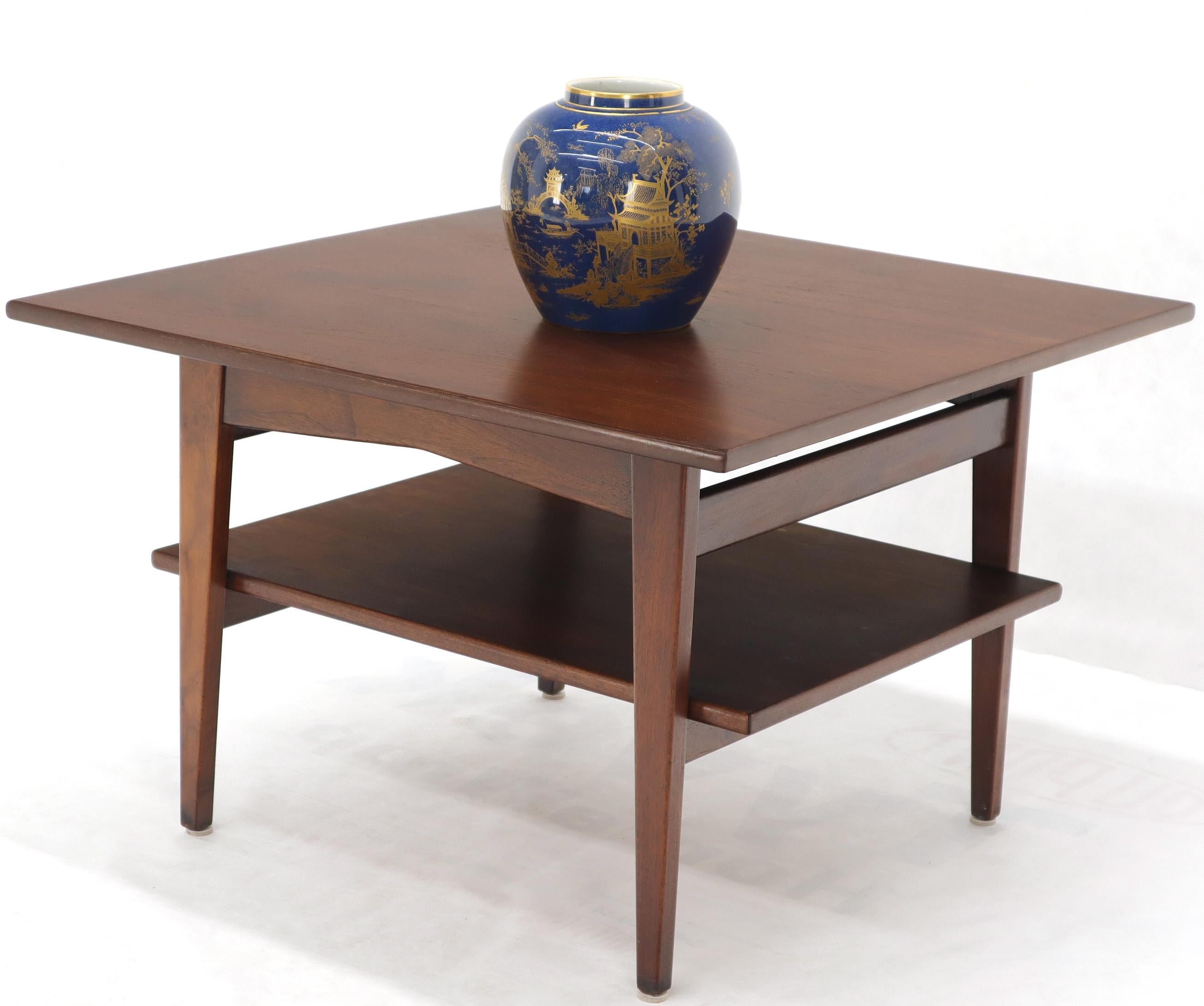 Mid-Century Modern Jens Risom Square Occasional Coffee Side Table Oiled Walnut