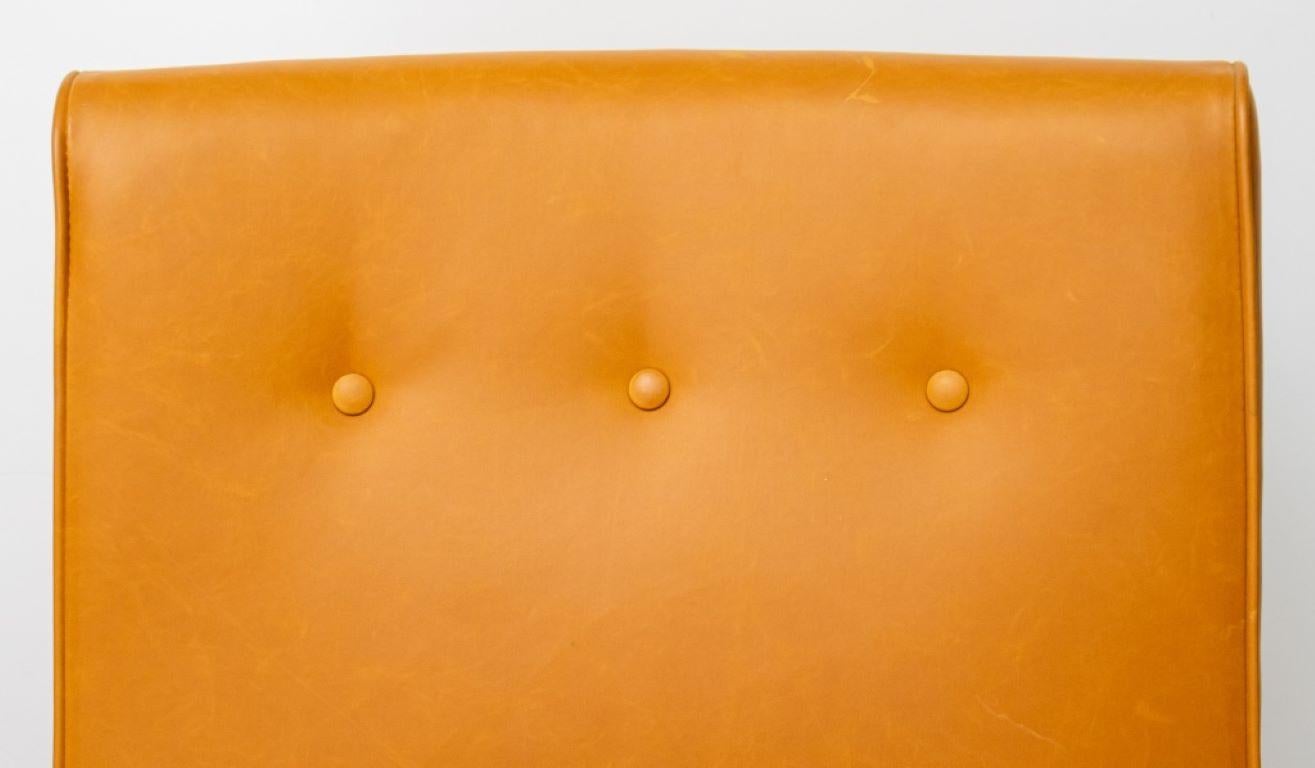 Scandinavian Modern Jens Risom Style Leather Lounge Chair