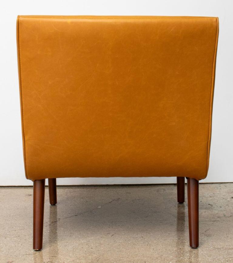 Jens Risom Style Leather Lounge Chair 2