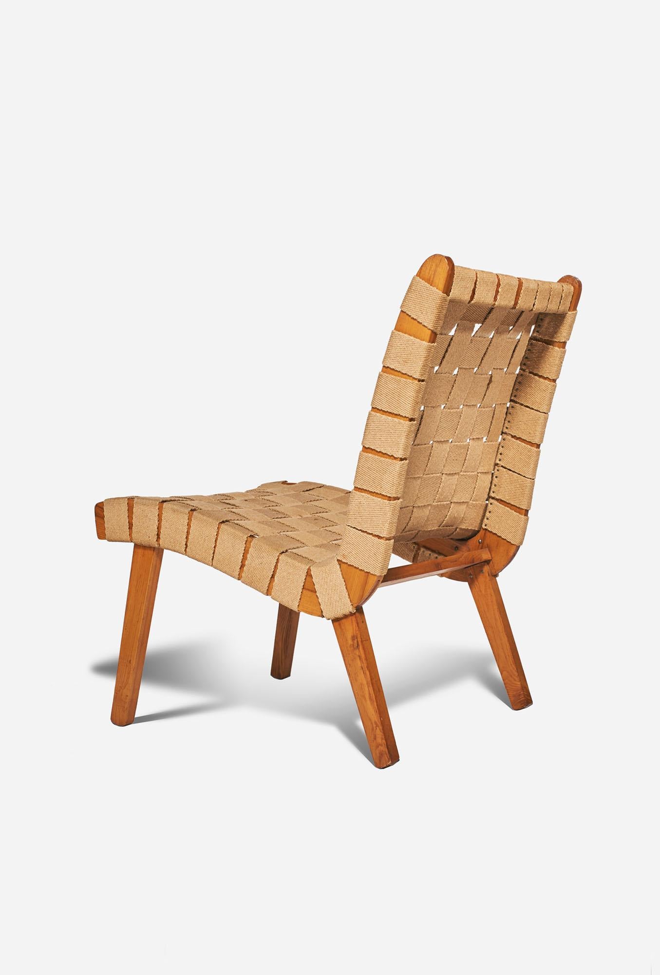 Mid-Century Modern Jens Risom Style Lounge Chair, 1960s For Sale