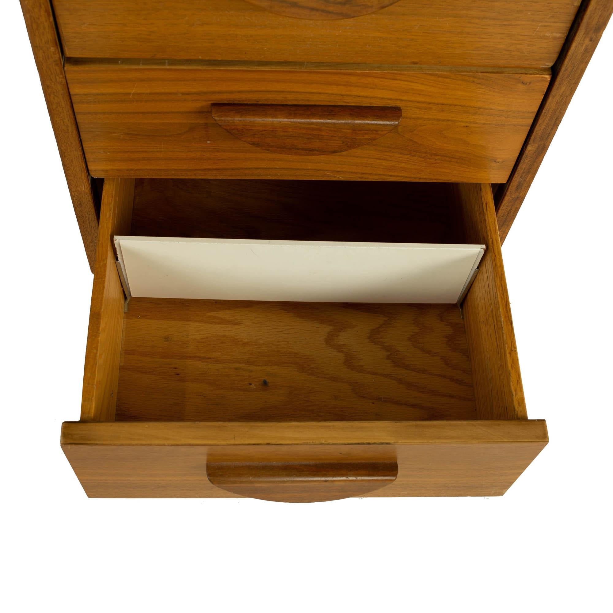 Jens Risom Style Mid Century Half Round Walnut Executive Desk 4