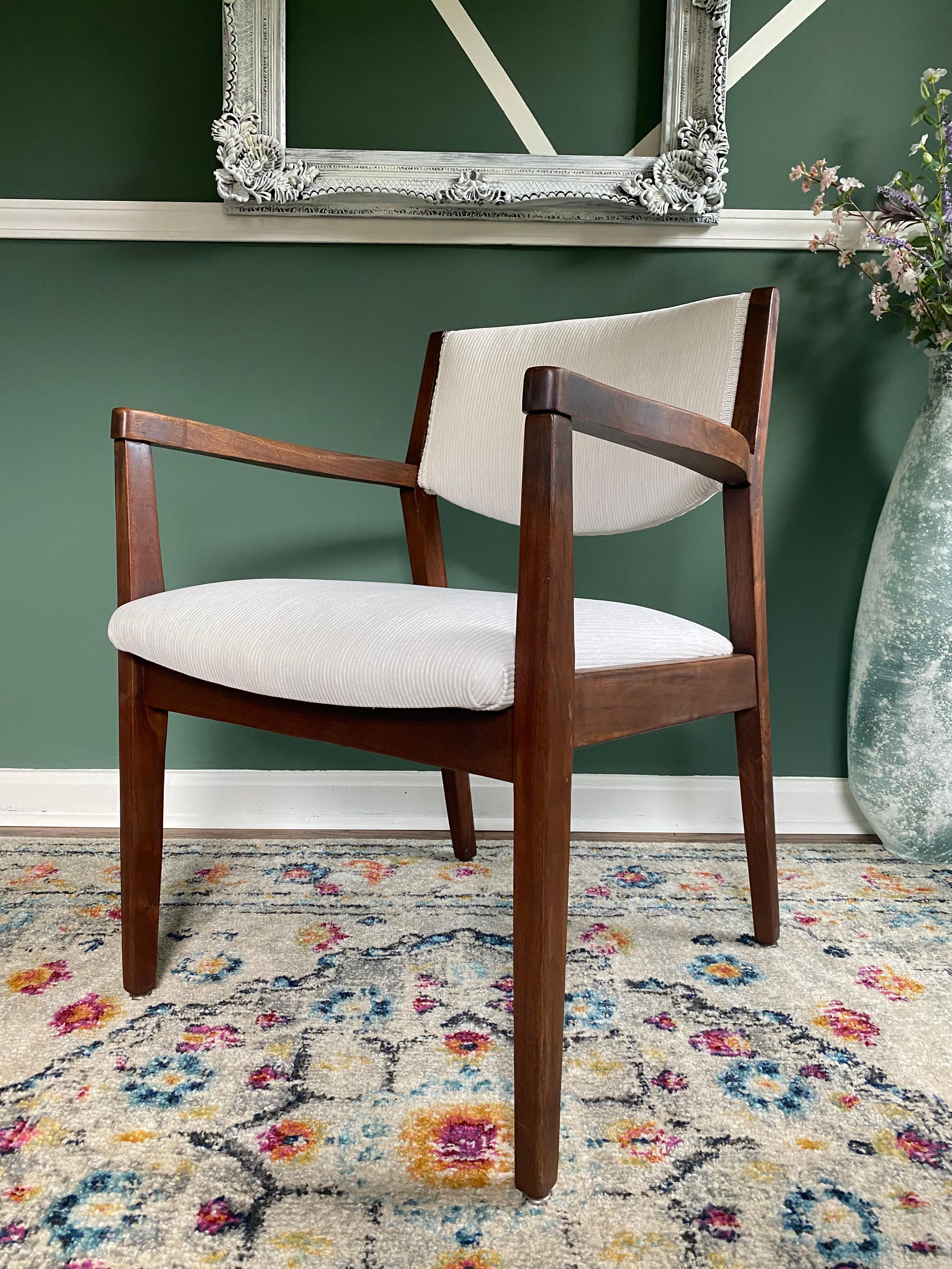 Fabric Jens Risom Style Mid-Century Modern Danish Armchair For Sale