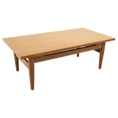 Jens Risom Style Midcentury Walnut Coffee Table