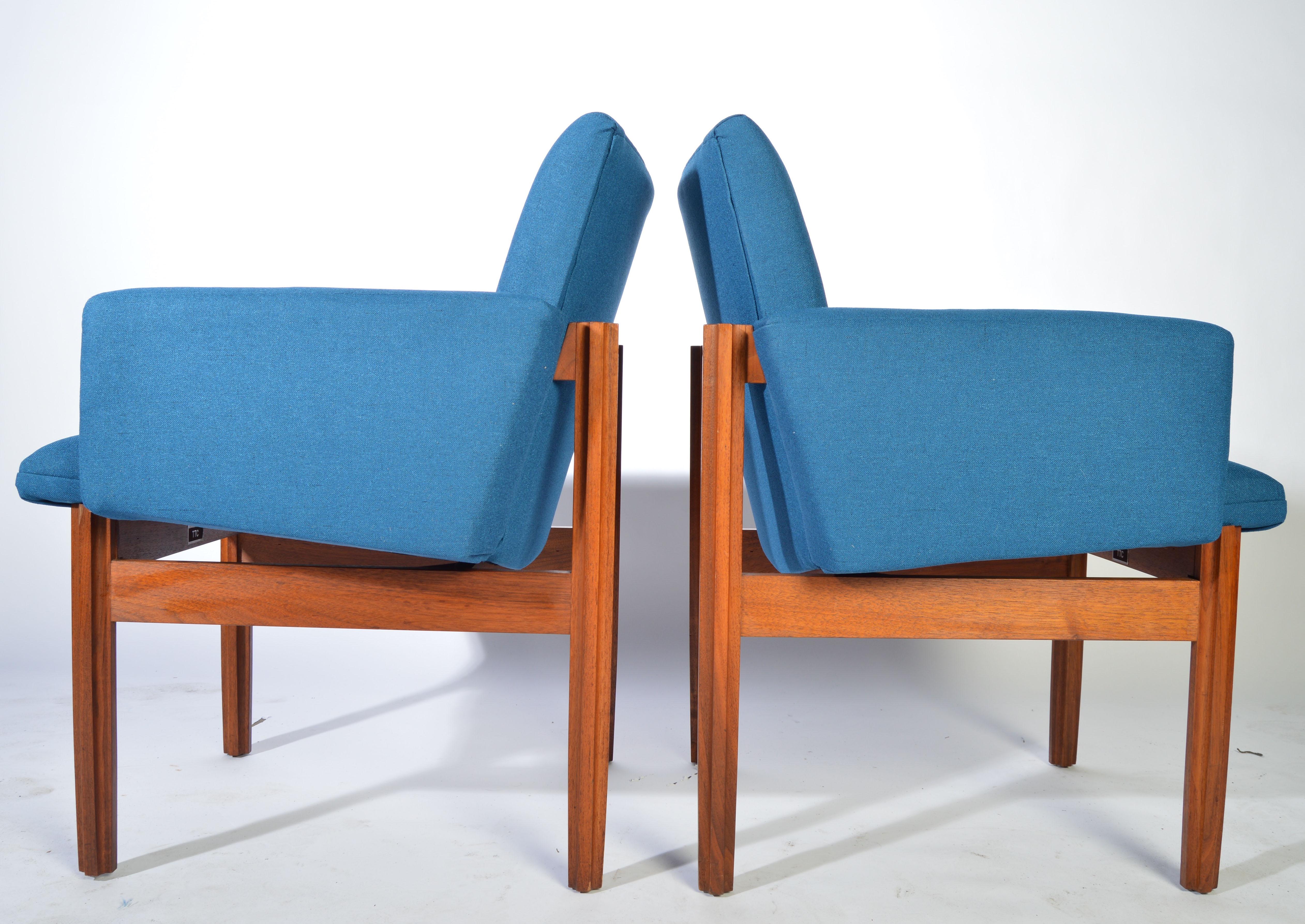 Mid-Century Modern Jens Risom Style Teak Armchairs by John Stuart Furniture, circa 1950