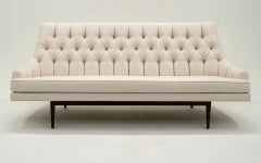 Jens Risom Tufted Back Sofa in Off White. Expertly Restored