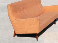 Jens Risom U150 Floating Sofa on Solid Walnut Base, Circa 1960's