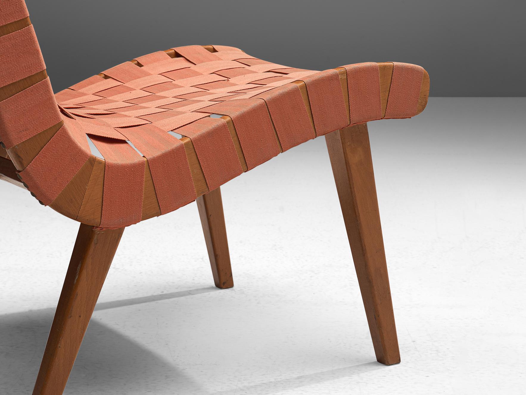 Jens Risom 'Vostra' Lounge Chair in Canvas Webbing In Good Condition For Sale In Waalwijk, NL