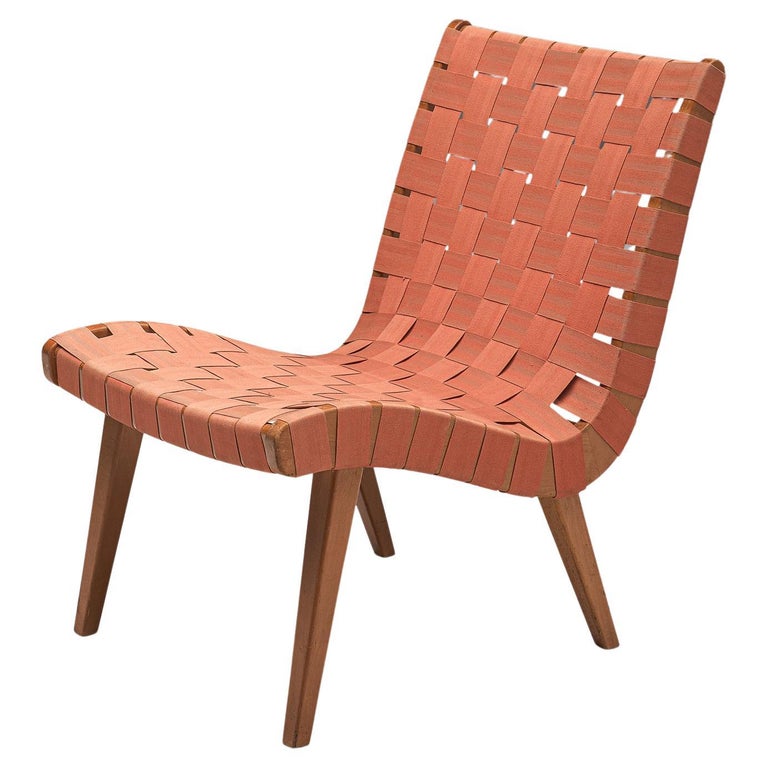 Jens Risom 'Vostra' Lounge Chair in Canvas Webbing For Sale at 1stDibs