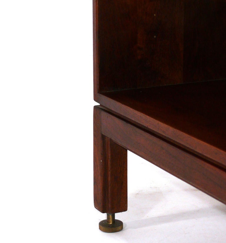 Jens Risom Walnut and Brass Credenza / Bookshelf / Media Center For