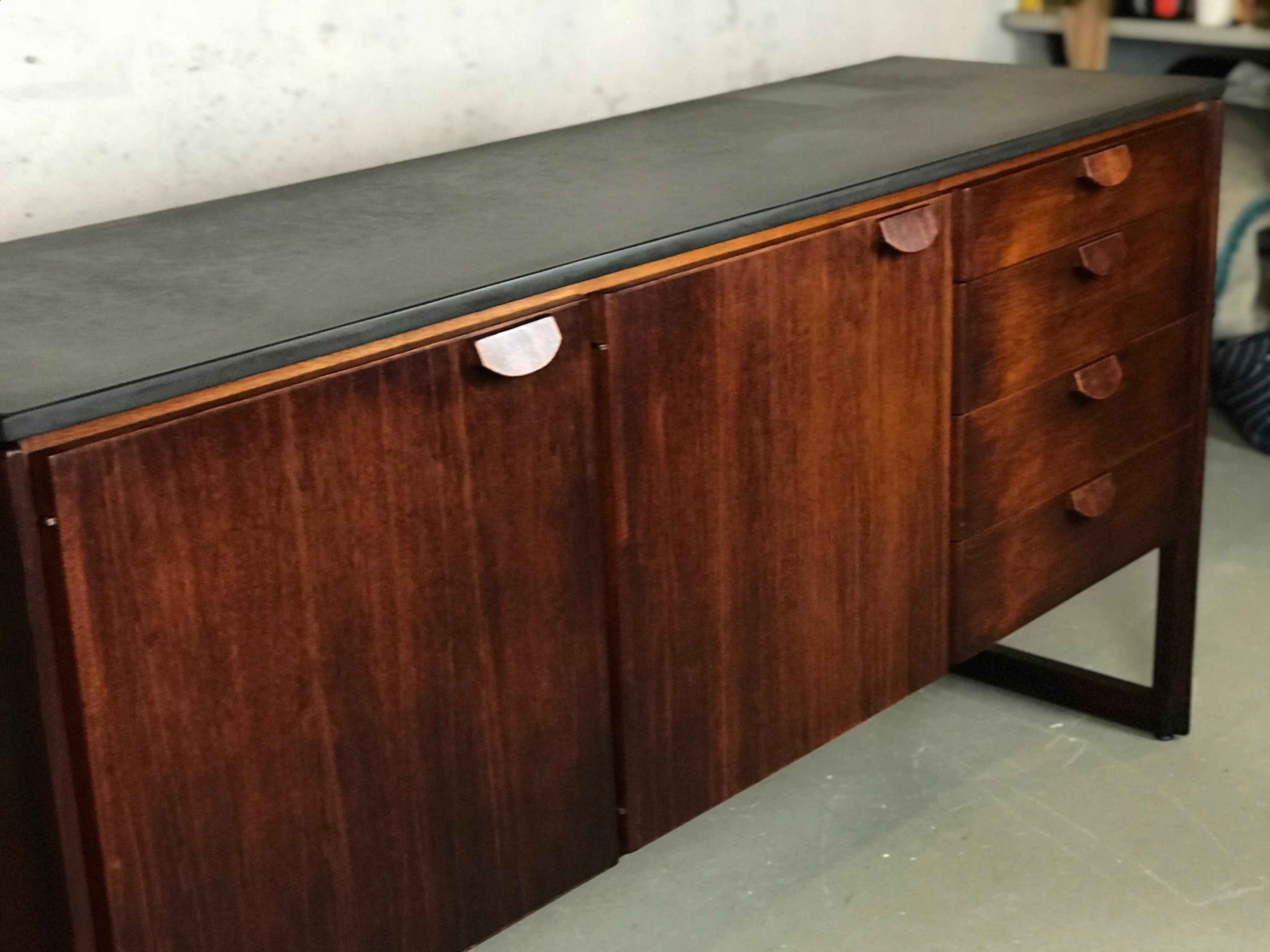 Mid Century Sideboard in Walnut and Slate by Jens Risom with Excellent Patina 5