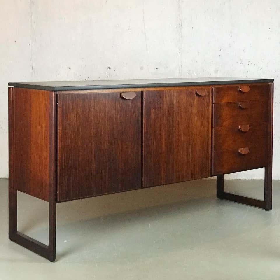 Jens Risom walnut sideboard, early 1960s. I assume this was used in a church - there aren't any major scratches or damage on the wood - just oils and such that have built up over the decades into a heavy patina that gives it originality and shows