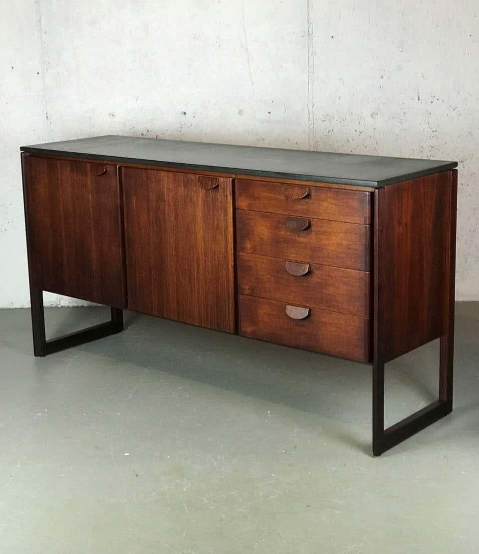 Mid-Century Modern Mid Century Sideboard in Walnut and Slate by Jens Risom with Excellent Patina