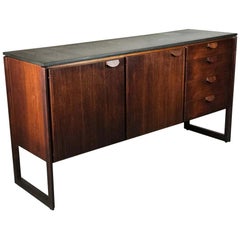 Mid Century Sideboard in Walnut and Slate by Jens Risom with Excellent Patina