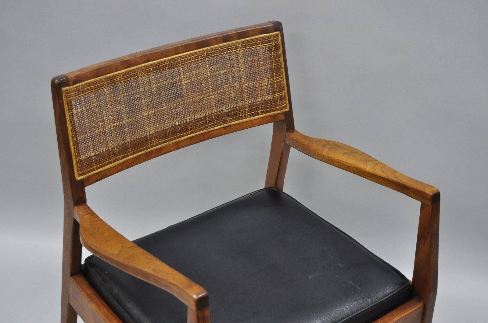 Jens Risom Walnut & Cane Back Dining Chairs Mid-Century Modern, Set of Six 2