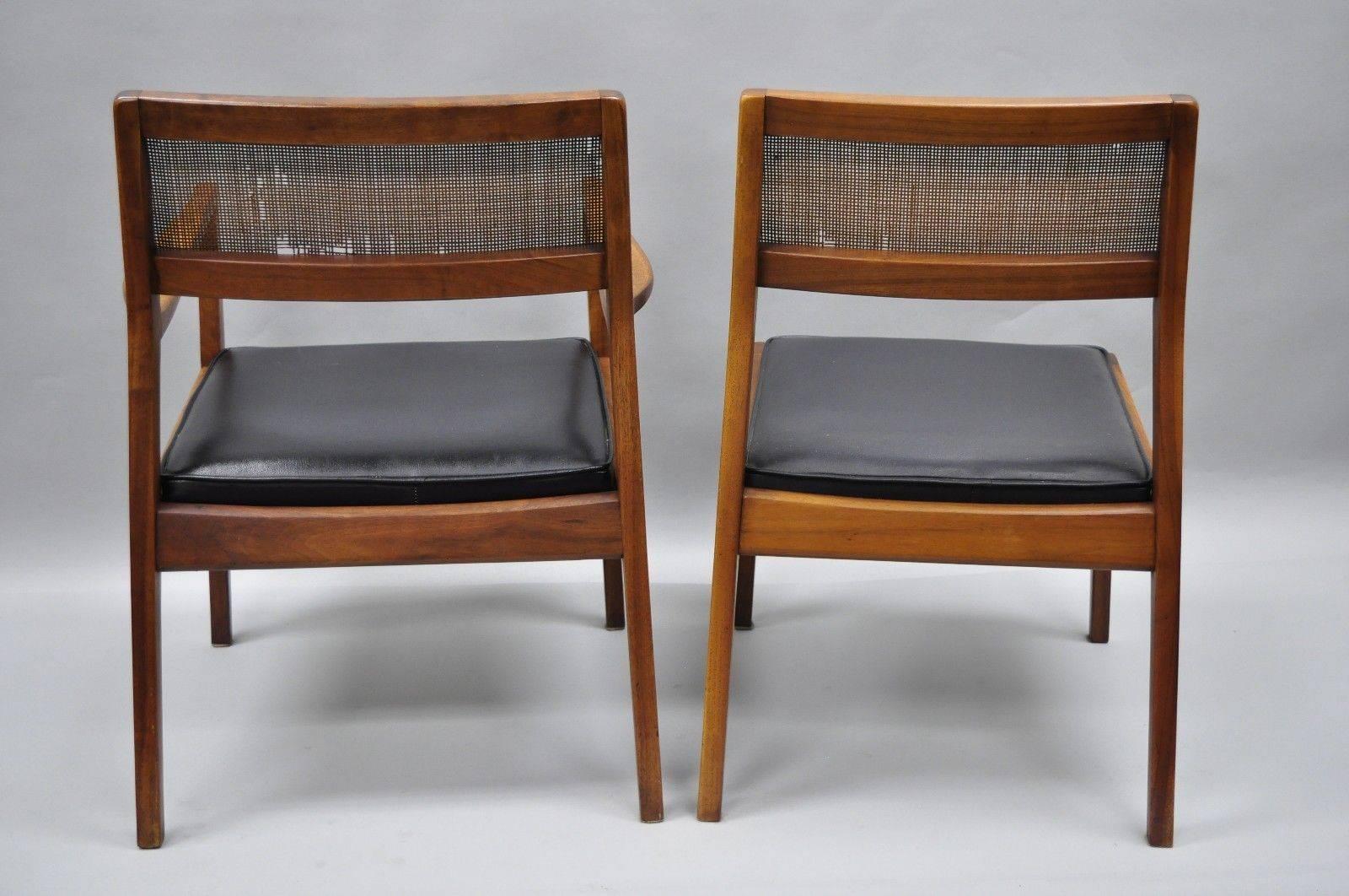 Jens Risom Walnut & Cane Back Dining Chairs Mid-Century Modern, Set of Six 3
