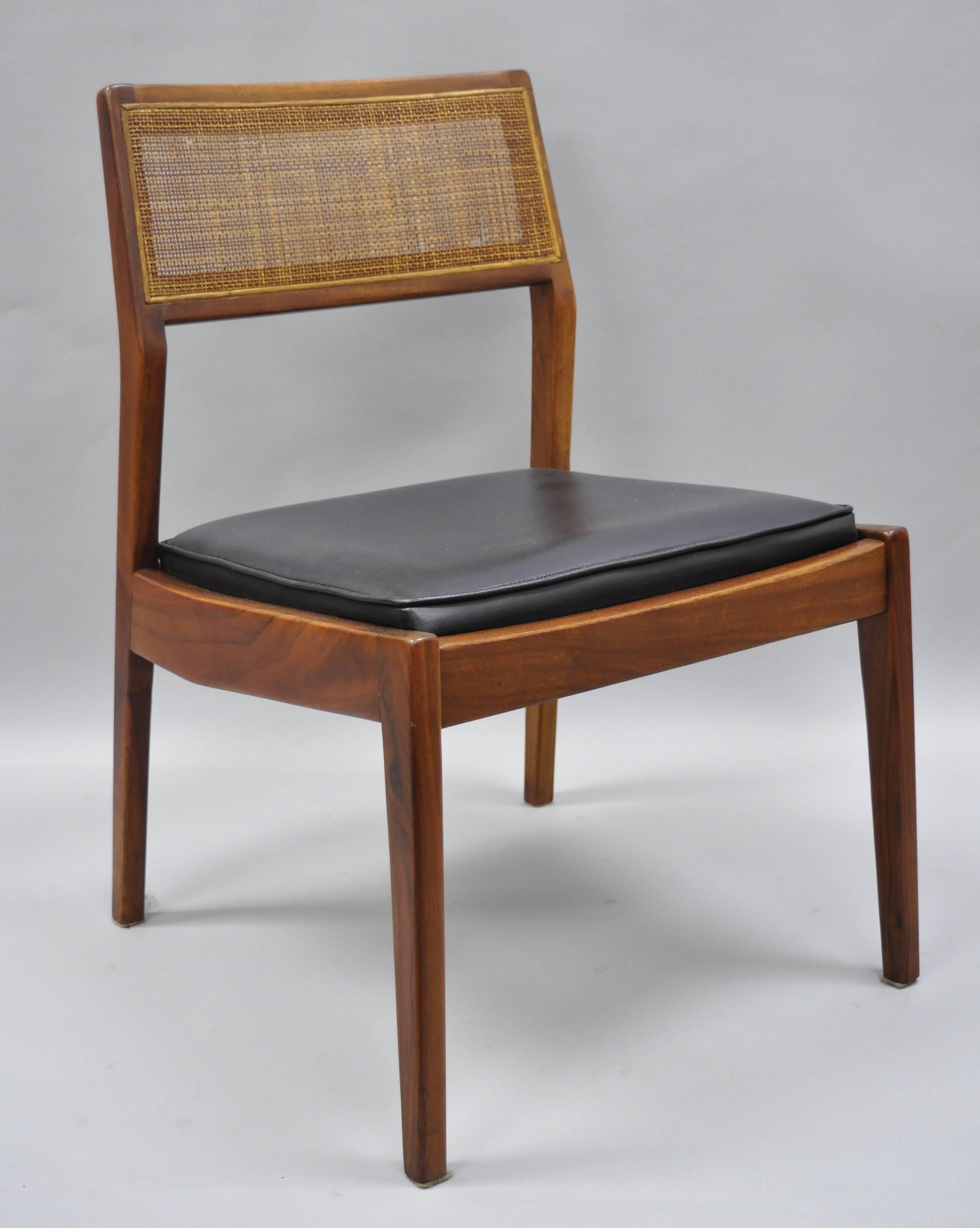 Jens Risom Walnut & Cane Back Dining Chairs Mid-Century Modern, Set of Six 4
