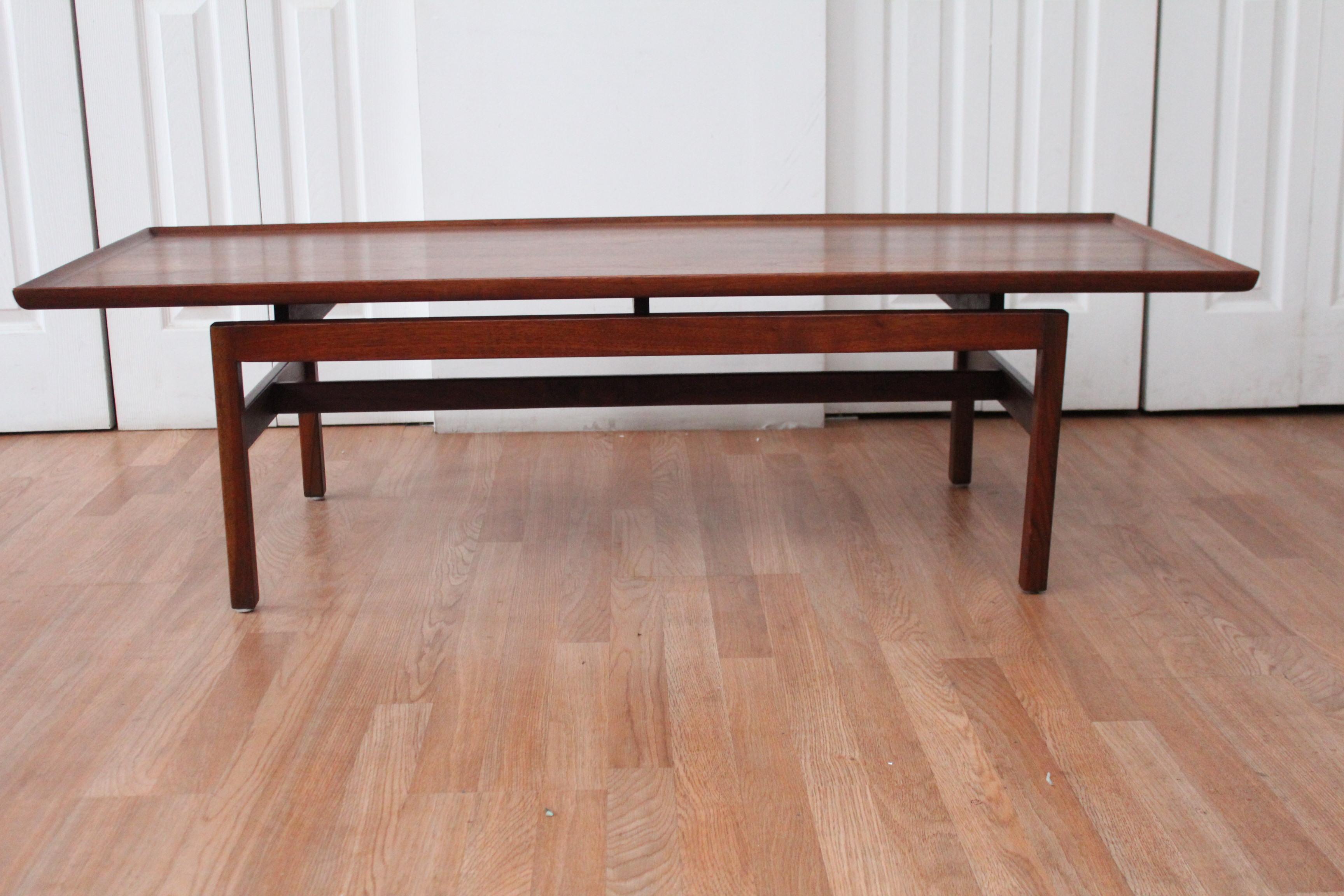 Jens Risom floating top coffee table. Original finish. Beautiful condition.