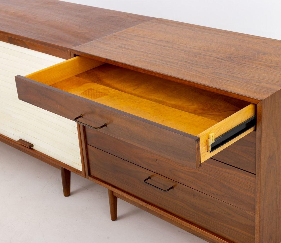 20th Century Jens Risom Walnut Credenza For Sale