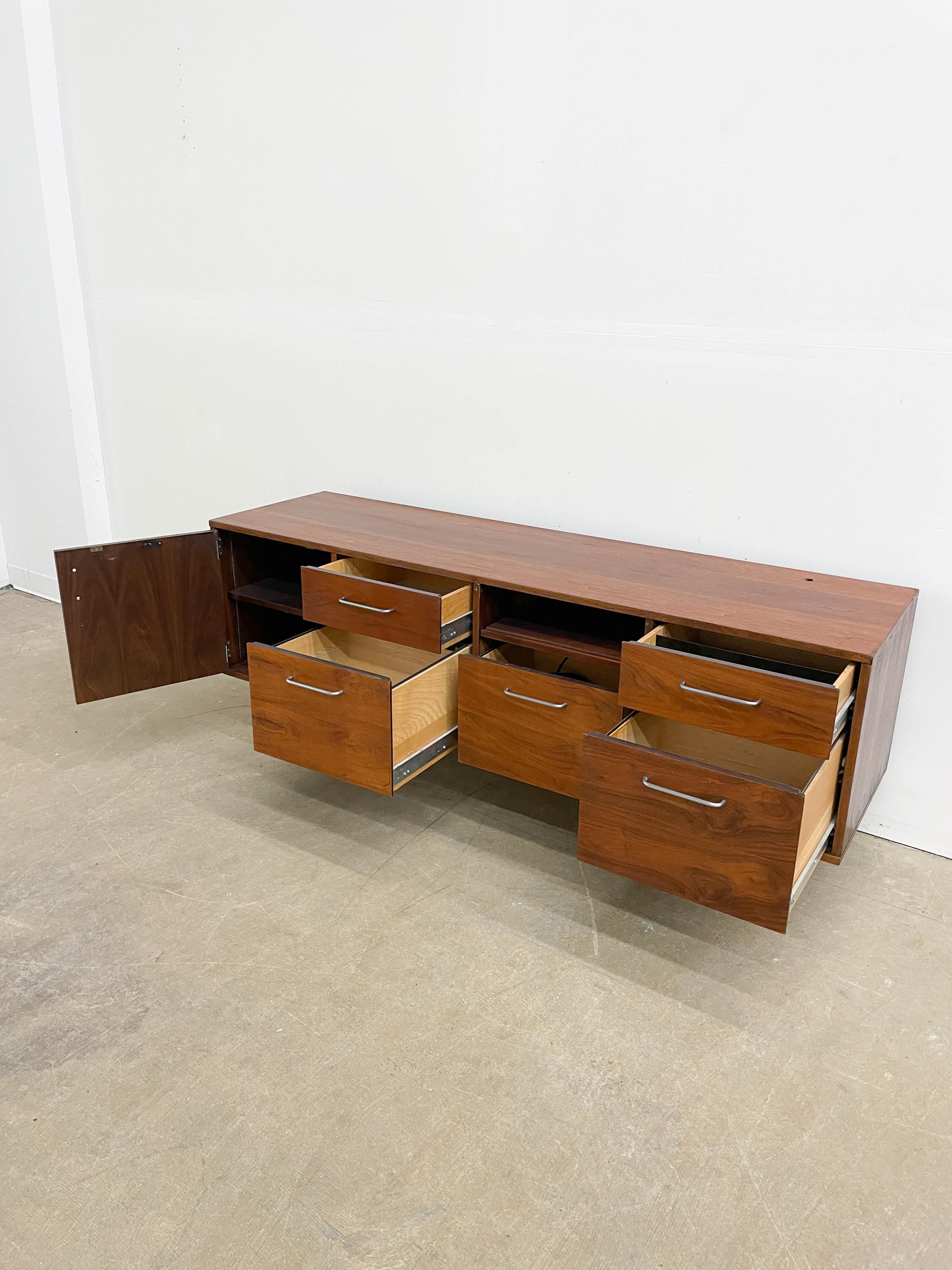 20th Century Jens Risom Walnut Credenza For Sale