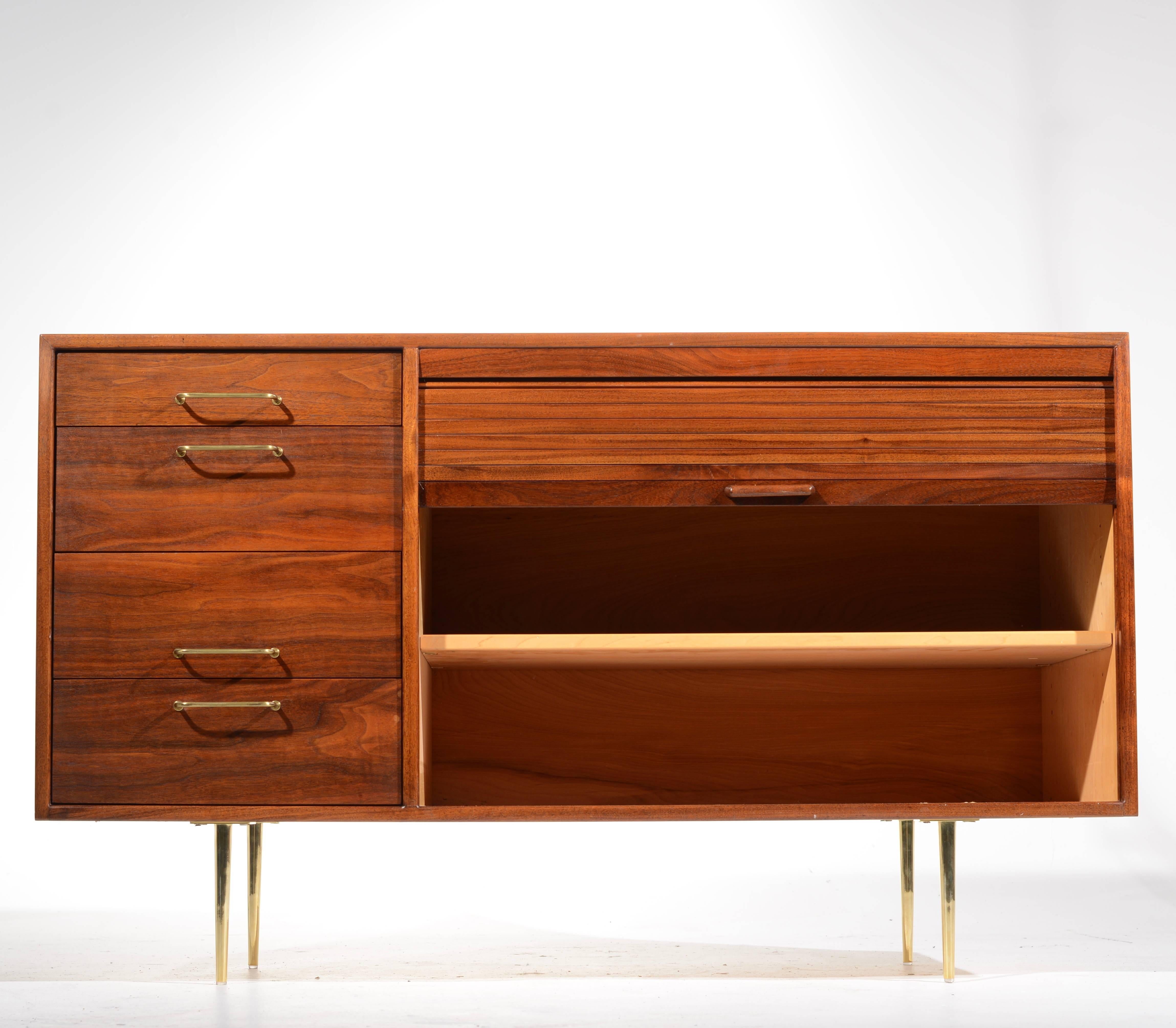 Mid-20th Century Jens Risom Walnut Credenza