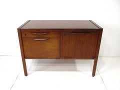 Jens Risom Walnut Danish Styled Small Mid Century Credenza