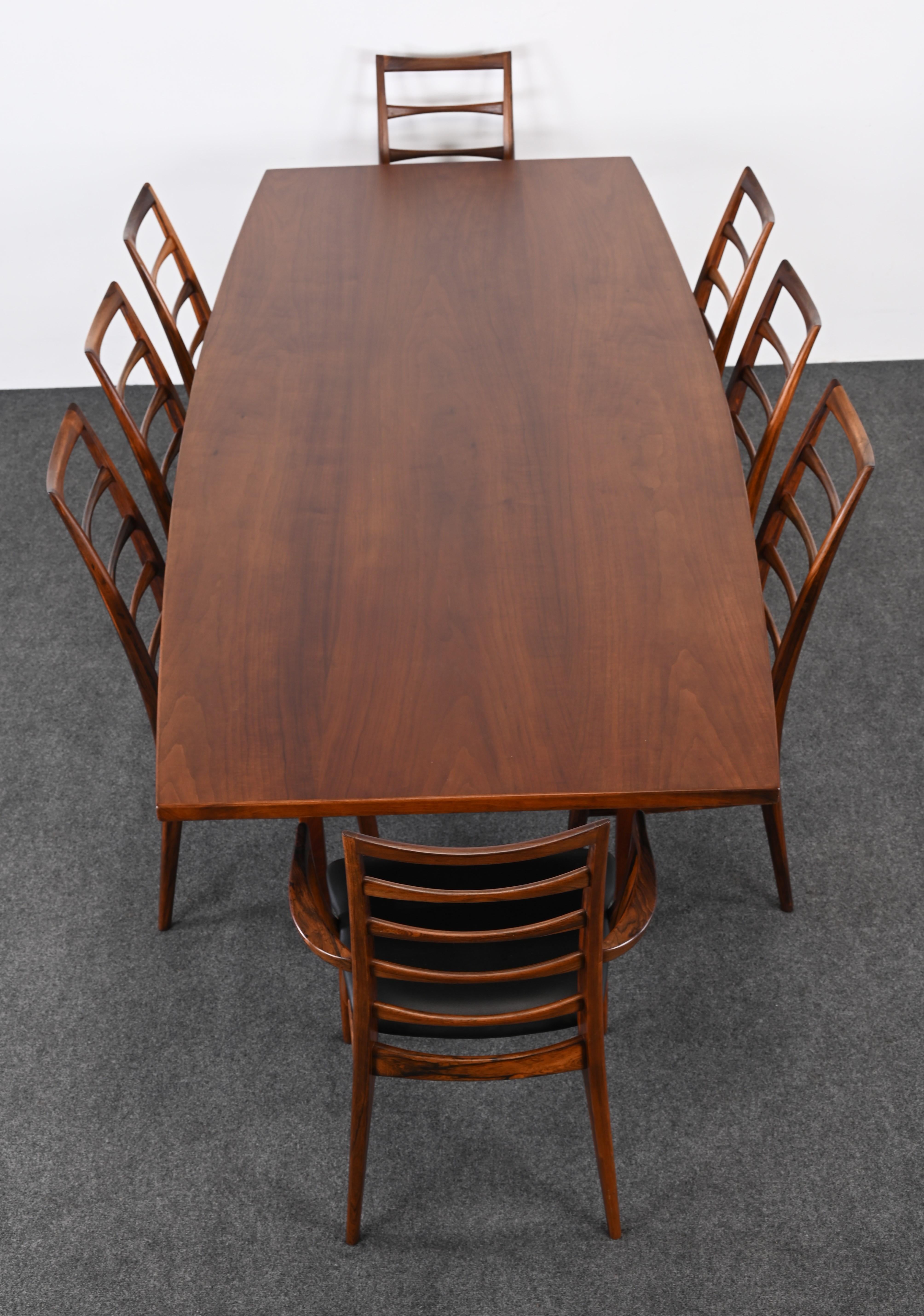 Table de salle à manger en noyer de Jens Risom, années 1950 en vente 11