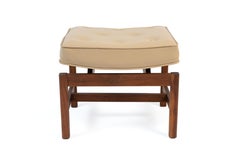 Ottomans flottants Jens Risom en noyer et cuir