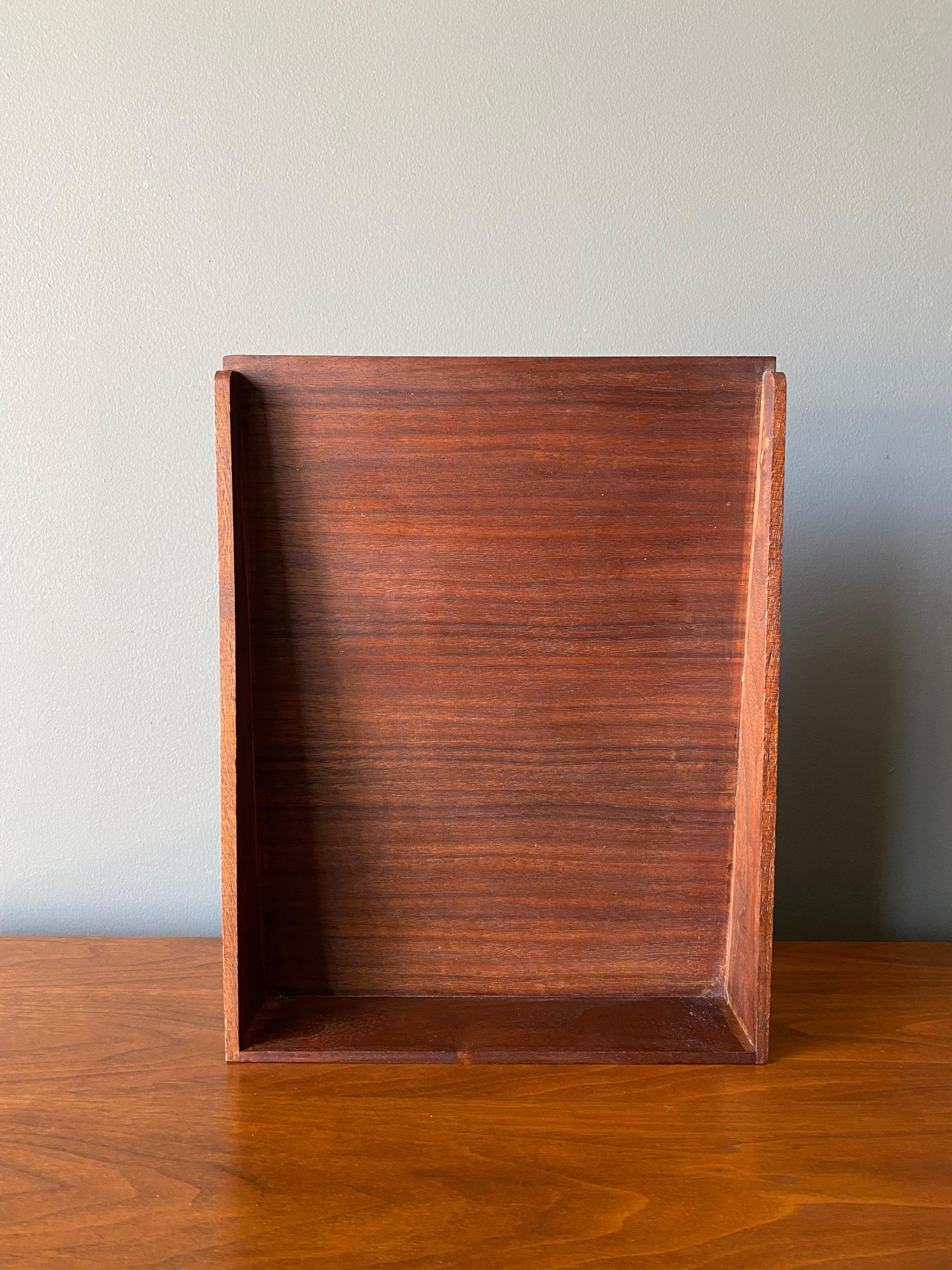 American Jens Risom Walnut Letter Tray, circa 1960