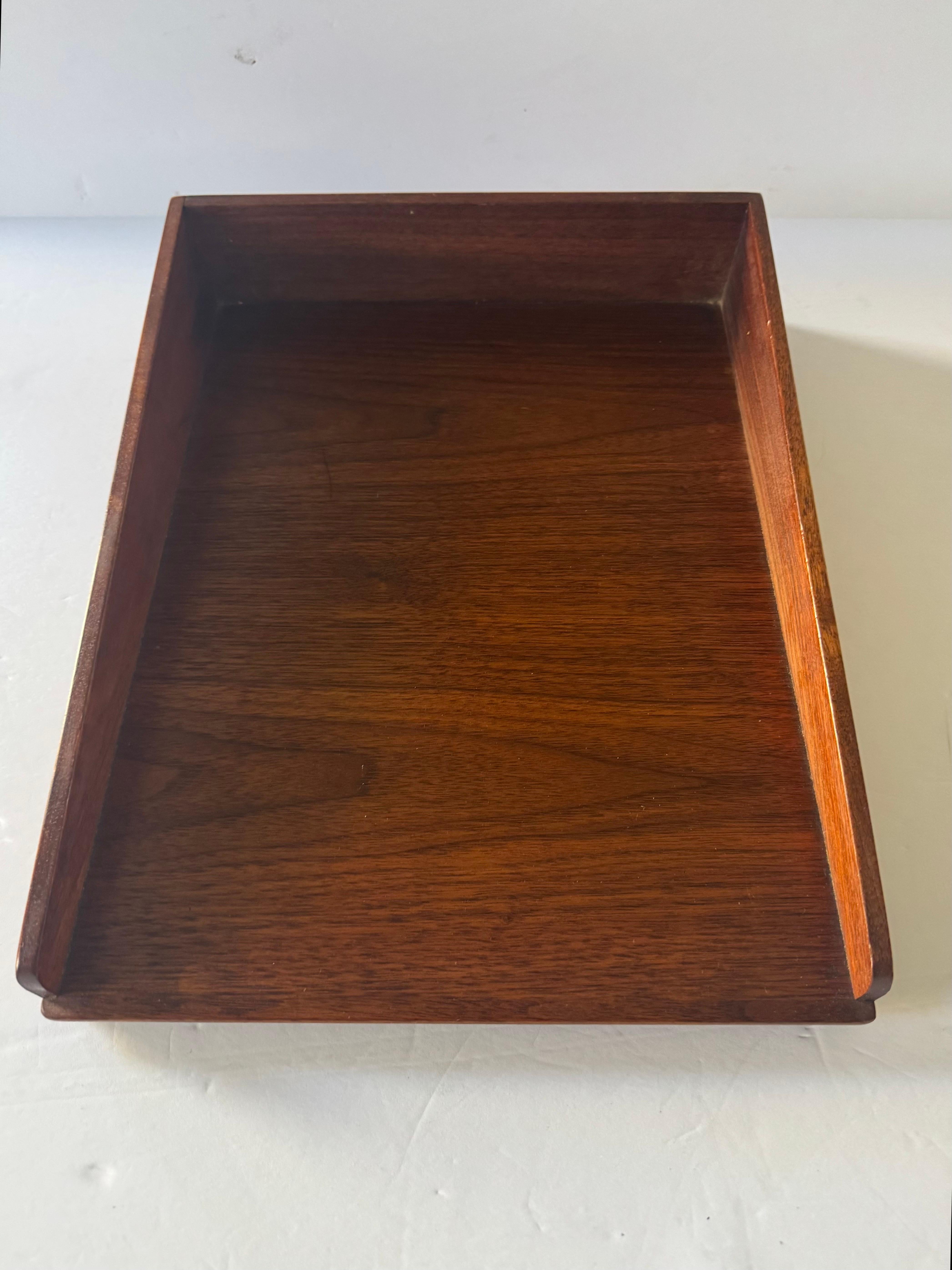 Mid-Century Modern Jens Risom Walnut Letter Tray