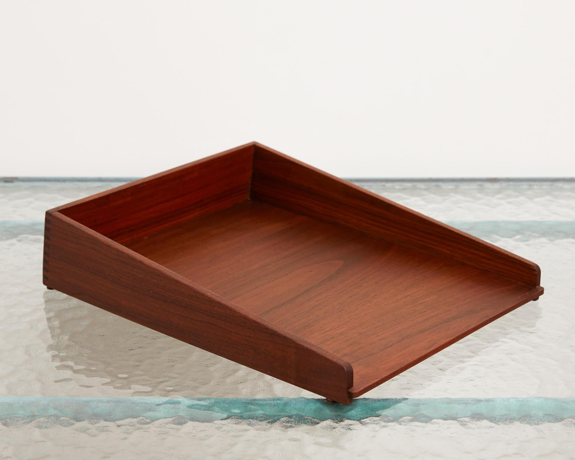 Modern Jens Risom Walnut Paper Tray