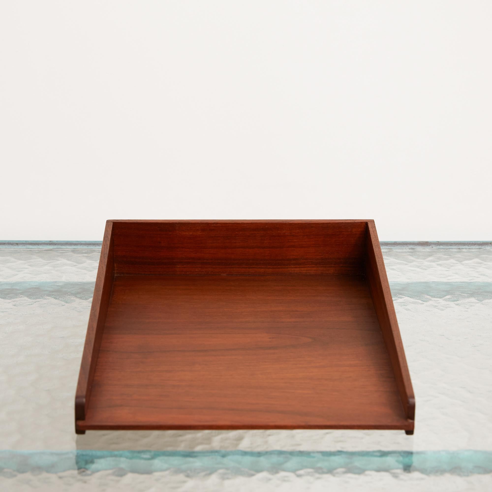 American Jens Risom Walnut Paper Tray