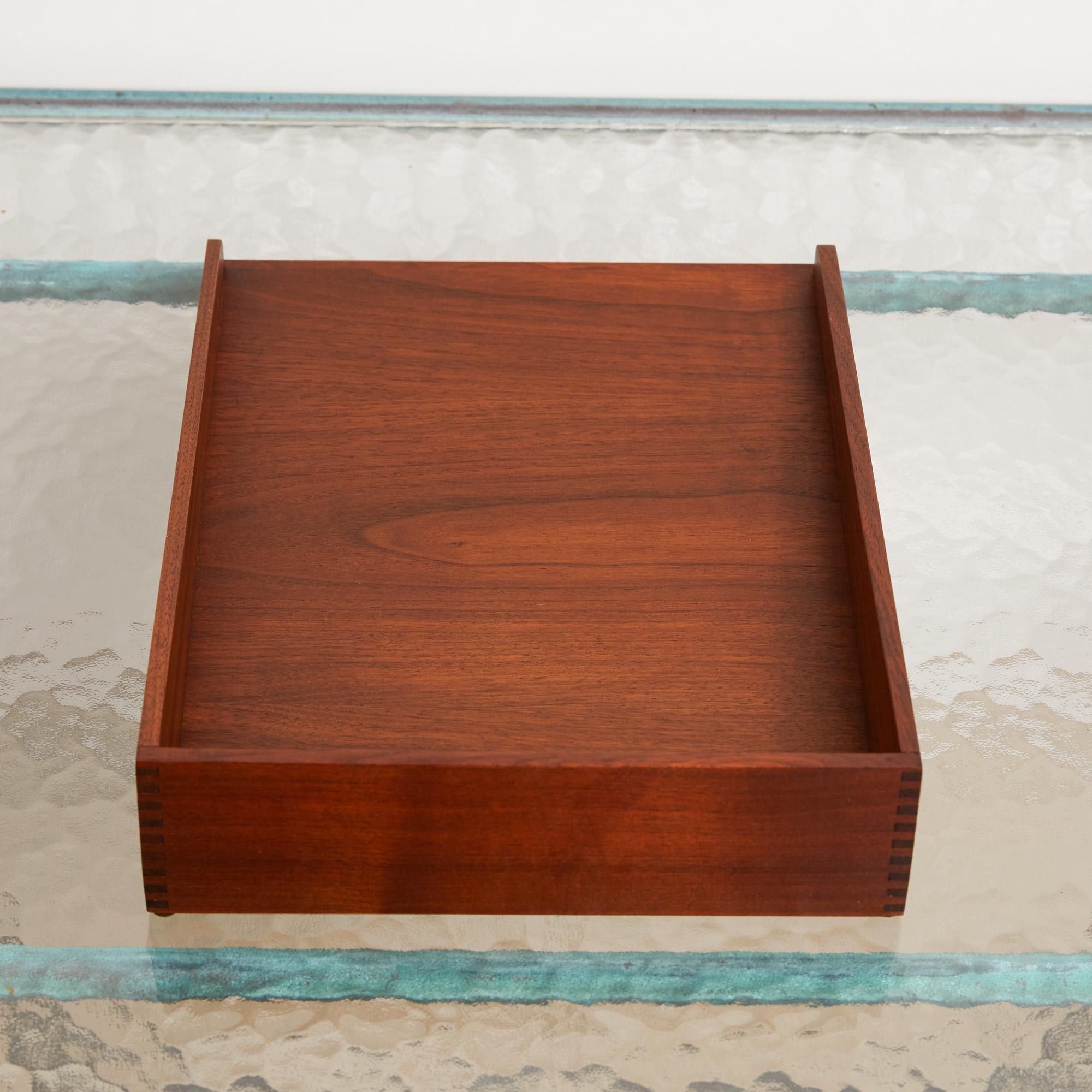 Jens Risom Walnut Paper Tray In Excellent Condition In Los Angeles, CA
