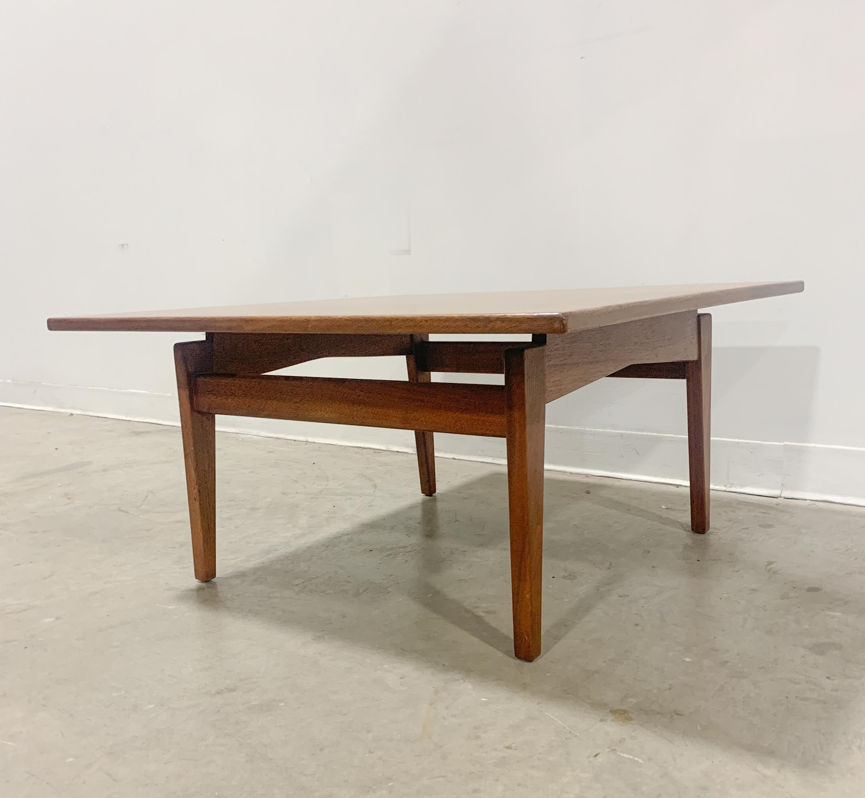 20th Century Jens Risom Walnut Square Coffee Table