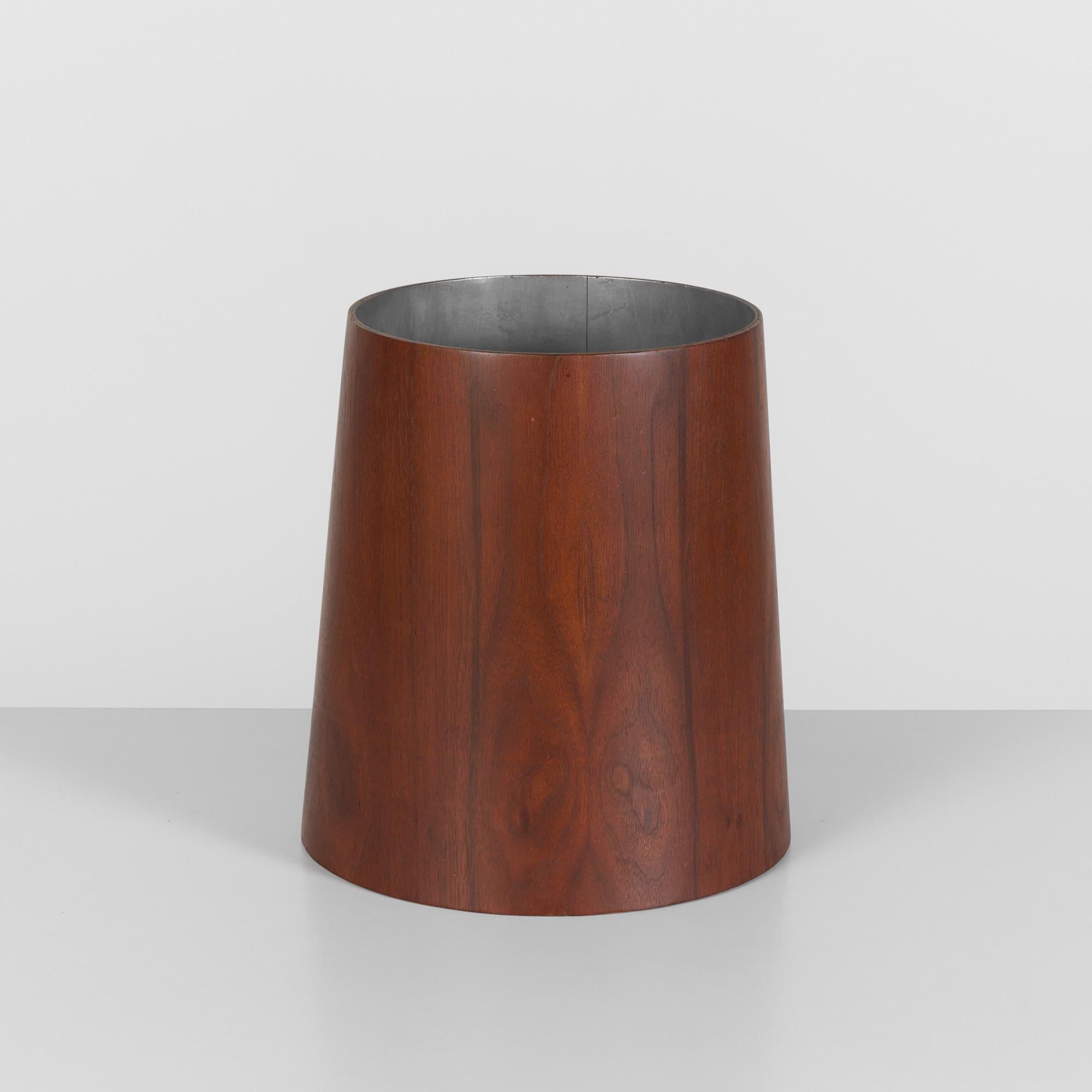 Veneer Jens Risom Walnut Wastebasket