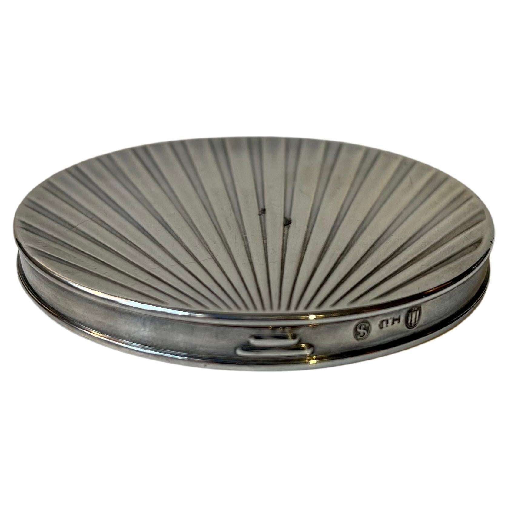 Jens Sigsgaard Silver Art Deco Powder Compact & Pocket Mirror