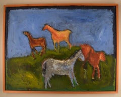 Jens Søndergaard ;1895-1957', Denmark, Oil on Canvas. Landscape with Horses