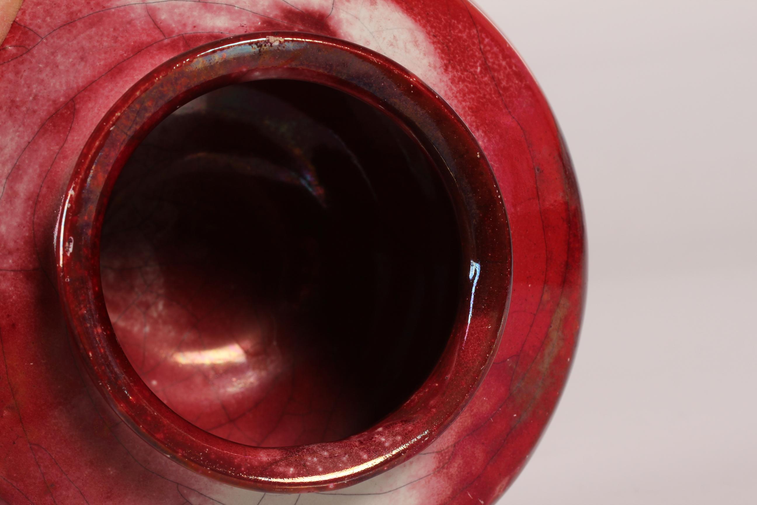 Jens Thirslund Vase with Red Luster Glaze Denmark 1920s by Herman A. Kähler In Good Condition In Aarhus C, DK