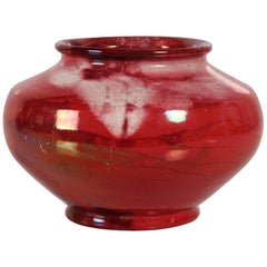 Jens Thirslund Vase with Red Luster Glaze Denmark 1920s by Herman A. Kähler